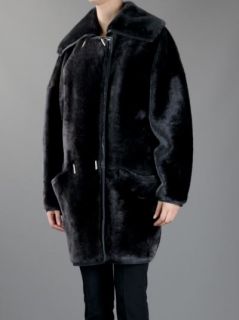 Versace Vintage Shearling Double Breasted Coat