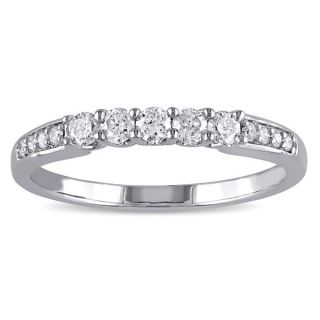 Miadora 14k White Gold 1/3ct TDW Baguette Diamond Anniversary Ring (H