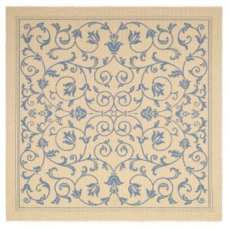 Safavieh Vaucluse Outdoor Rug   Natural / Blue (67 X 67)