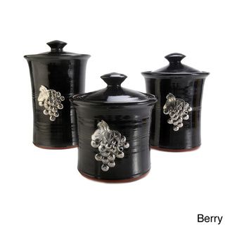 Artisans Domestic 3 piece Gourmet Canister Set with Vineyard Accents