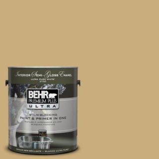 BEHR Premium Plus Ultra 1 gal. #UL180 7 Cup Of Tea Interior Semi Gloss Enamel Paint 375401