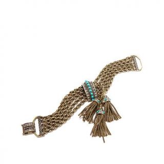 Heidi Daus "Chain Chain Chain" Tassel Drop Bracelet   7678240