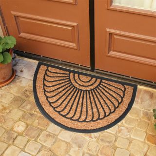 Rubber and Natural Coir Rectangle Geometric Doormat (16 x 26)