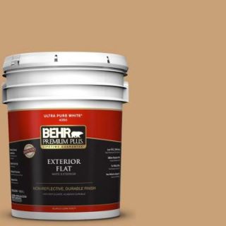 BEHR Premium Plus 5 gal. #BXC 70 Fresh Sawdust Flat Exterior Paint 440005