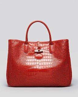 Longchamp Shoulder Bag   Roseau Croc Embossed