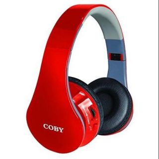 Coby Contour Folding Bluetooth Headphones   Red (CHBT 701)