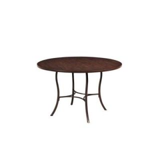 Hillsdale Furniture Cameron 48 in. Dia Metal Dining Table with Wood Top in Chestnut Brown 4671DTB