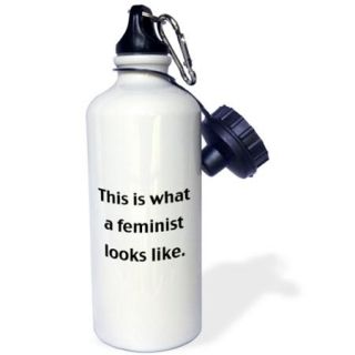 3dRose This is what a feminist looks like, Sports Water Bottle, 21oz