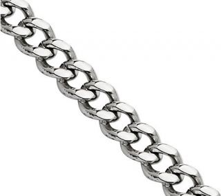 Stainless Steel 6.75mm 22 Round Curb Chain Necklace —