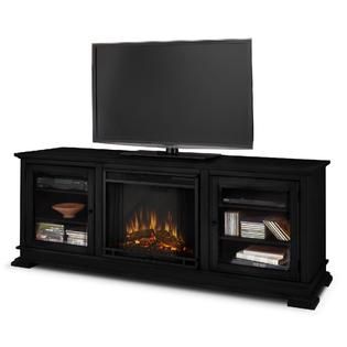 Real Flame  Hudson Electric Fireplace in Black 26.5Hx67.75Wx20D