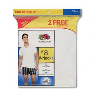 Fruit of the Loom Mens 8 Pack V Neck Undershirts   Clothing, Shoes