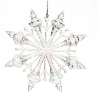 Jaclyn Smith Winter Wishes Ornate Acrylic Snowflake 3.5 Christmas