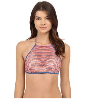 Luli Fama American Dream Crochet Illusion Halter Top Multicolor