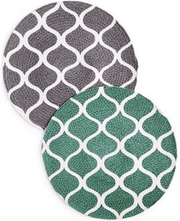 Homewear Ogee Round Teal Placemat   Table Linens   Dining