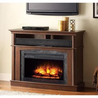 Whalen Media Fireplace Console, Rustic Brown