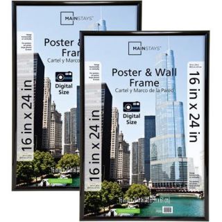 Mainstays 16x24 Trendsetter Poster and Picture Frame, Black, Set of 2