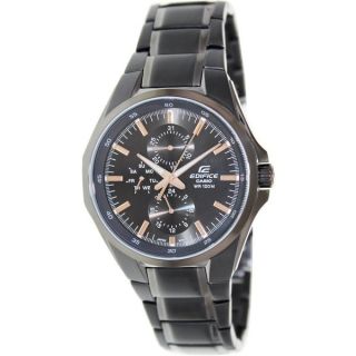 Casio Mens Edifice EF339BK 1A9V Black Stainless Steel Quartz Watch