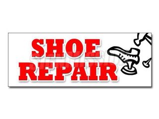48" SHOE REPAIR DECAL sticker heels soles work luggage repair while wait