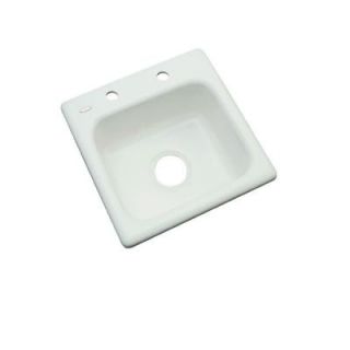 Thermocast Manchester Drop In Acrylic 16 in. 2 Hole Single Bowl Bar Sink in Ice Grey 17280