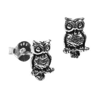 Petite Awake Owl .925 Silver Stud Earrings (Thailand)