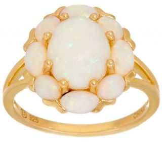 Australian Opal Floral Design Sterling/14K Ring —