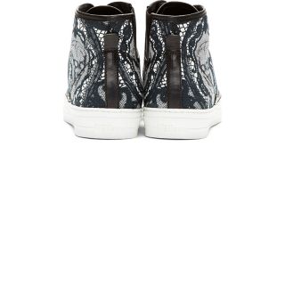 Alexander McQueen Black Skull & Lace High Top Sneakers