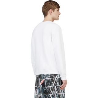 MSGM White Abstract Logo Sweater