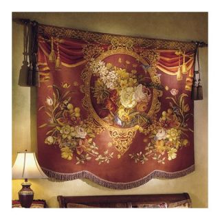 Abusson Hand woven Blossom with Fringe Tapestry by Tapestries, Ltd.