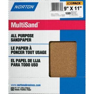 Norton 9 in. x 11 in. 100C Adalox Sandpaper (25 Pack) 00358