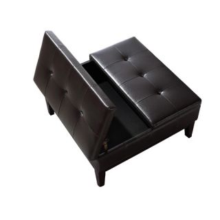 Simpli Home Dover Square Coffee Table Ottoman and Split lift Lid