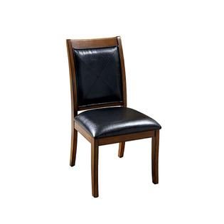 Modern Black Leatherette Chair Set of 2: Sleek Style at 