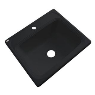 Thermocast Wellington Drop in Acrylic 25x22x9 in. 1 Hole Single Bowl Kitchen Sink in Black 28199