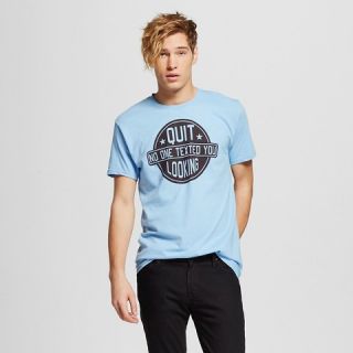 Mens Stop Looking No One Texted T Shirt Blue