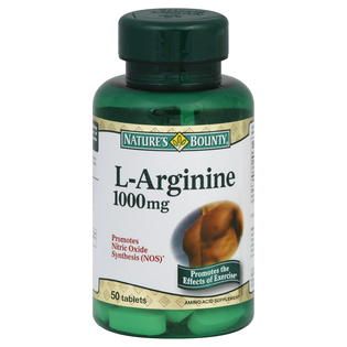 Natures Bounty L Arginine, 1000 mg, Tablets, 50 tablets   Health