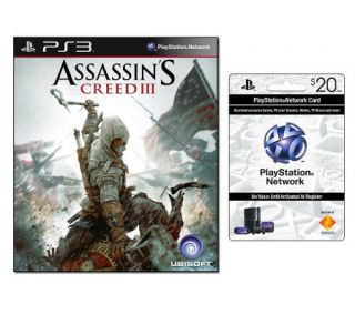 Assassins Creed III for PS3 with $20 PS Newtork Card —