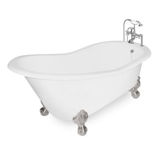 American Bath Factory Wintess Cast Iron Oval Bathtub with Reversible Drain (Common: 31 in x 61.5 in; Actual: 31 in x 31 in x 61.5 in)