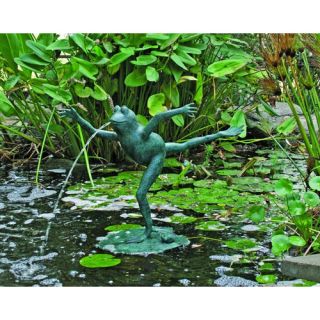 Brass Baron Leaping Frog Fountain