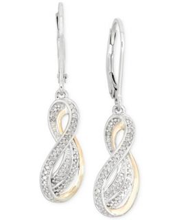 Diamond (1/10 ct. t.w.) Squiggle Drop Earrings In 14k Gold and