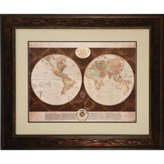Propac Images Map of The World Framed Painting Print