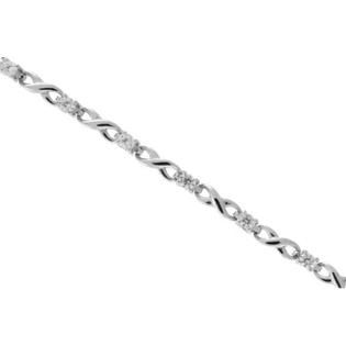 Silver Plated Cubic Zirconia Infinity Bracelet   Jewelry   Bracelets