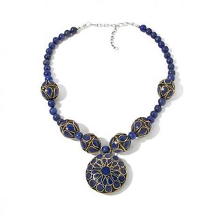 BAJALIA Lapis Bead Filigree Station 19" Necklace   7698060