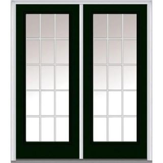 Milliken Millwork 60 in. x 80 in. Classic Clear Glass GBG Full Lite Painted Majestic Steel Double Prehung Front Door Z004940R