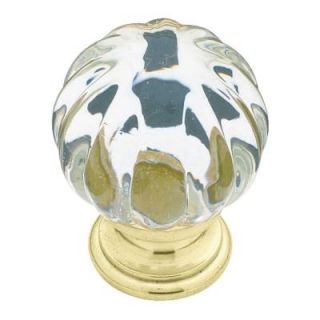 Liberty 1 1/4 in. Brass with Clear Acrylic Ridge Ball Cabinet Knob P30104 CL C