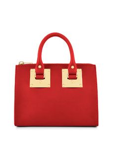 Sophie Hulme Leather Crossbody Bowling Bag, Red