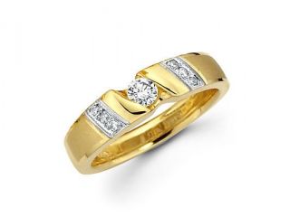 1/4ct Diamond 14k Yellow and White Gold Wedding Ring Band (G H Color, SI2 Clarity)