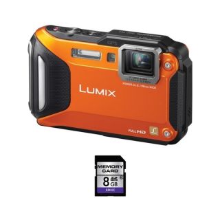 Panasonic Lumix DMC TS5 Waterproof Orange Digital Camera 8GB Bundle