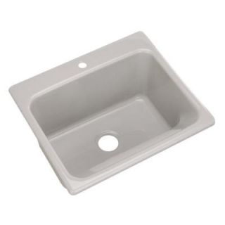 Thermocast Kensington Drop In Acrylic 25 in. 1 Hole Single Bowl Utility Sink in Ice Grey 21180