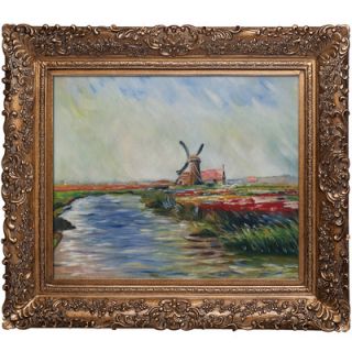 Tori Home Tulip Field in Holland by Monet Framed Hand Painted Oil on