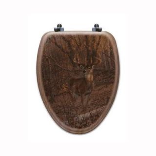 Great Eight by Micheal Sieve Elongated Closed Front Wood Toilet Seat in Oak Brown TS O GE E AB