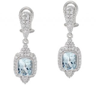 Judith Ripka Sterling 2.25 cttw Aquamarine Drop Earrings —